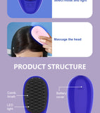 ULK-H02 Portable Hair Growth Care Massage Electric Wireless Infrared Ray Massage Comb